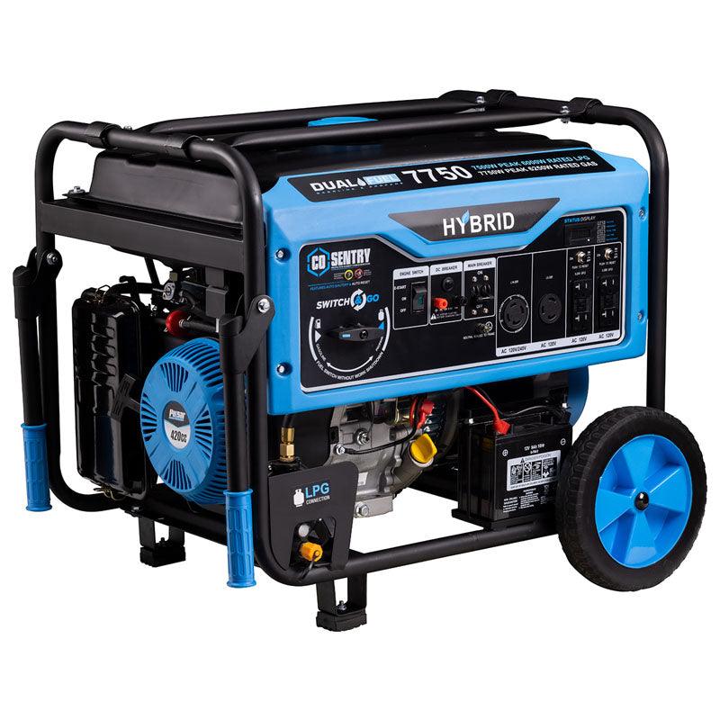 Pulsar Dual Fuel Portable Generator 7750 Peak Watts Gas / 6250 Peak Watts Propane with Electric Start