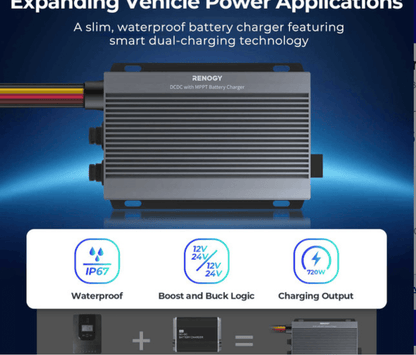 Renogy IP67 50A DC-DC Battery Charger with MPPT & Bluetooth Monitoring