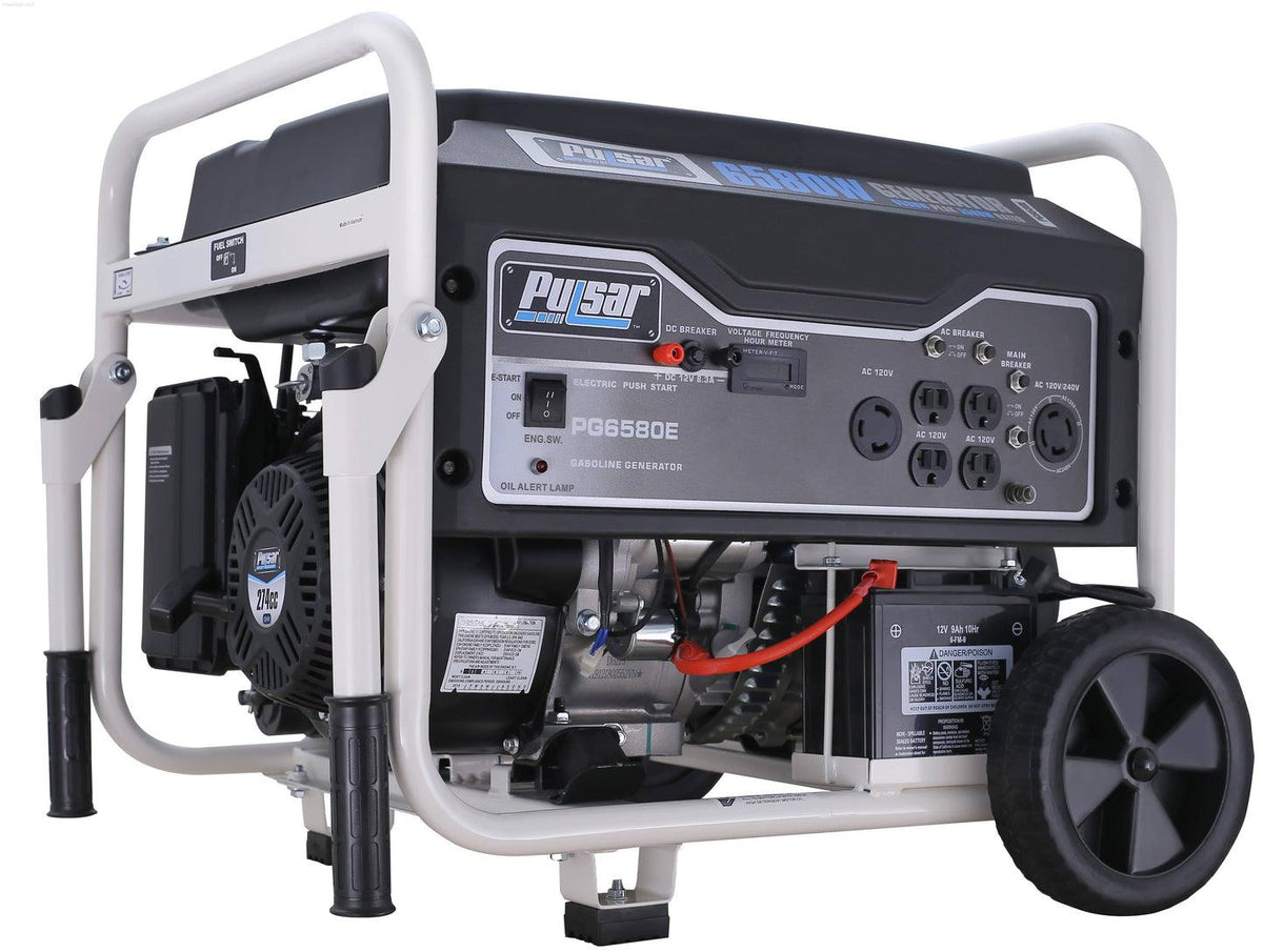 Pulsar 6580W Gas Powered Portable Generator with Electric Start and 240V Output